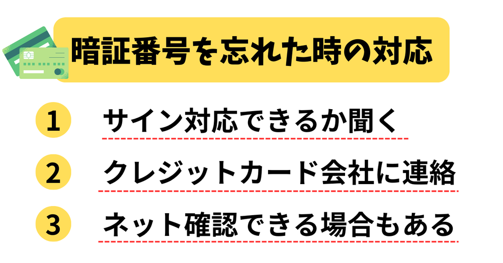 暗証番号を忘れた時の対応