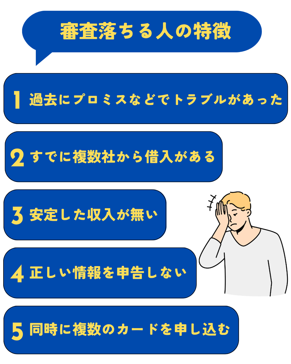 審査落ちる人の特徴プロミスVisaカード