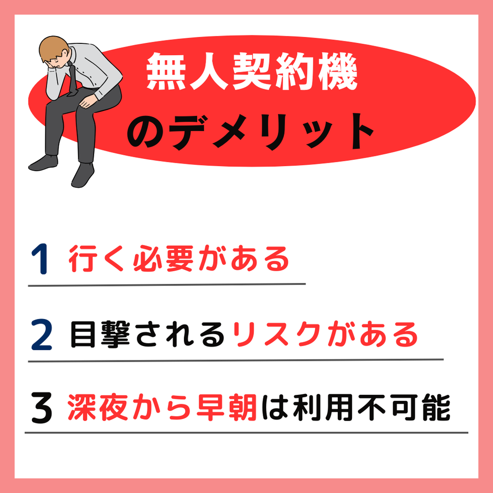 無人契約機のデメリット