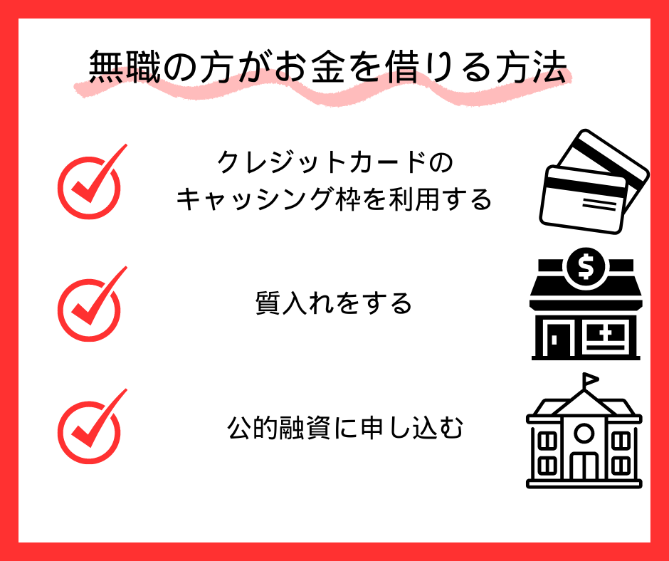 無職でも借入できる借入先