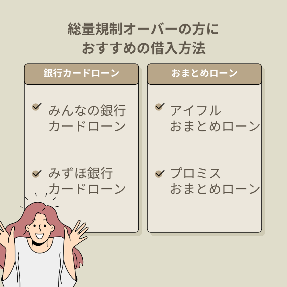 総量規制オーバーの方におすすめの借入方法