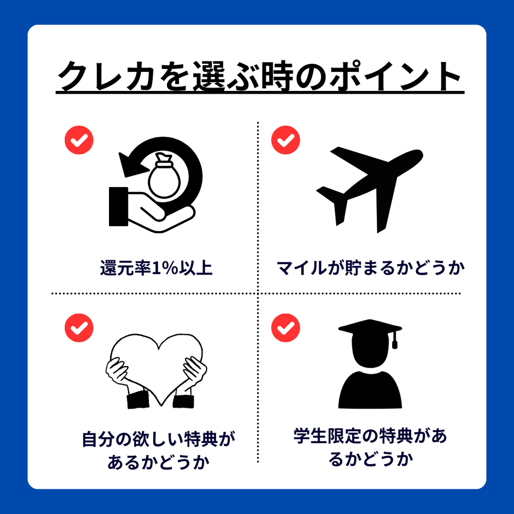 クレカを選ぶときのポイント