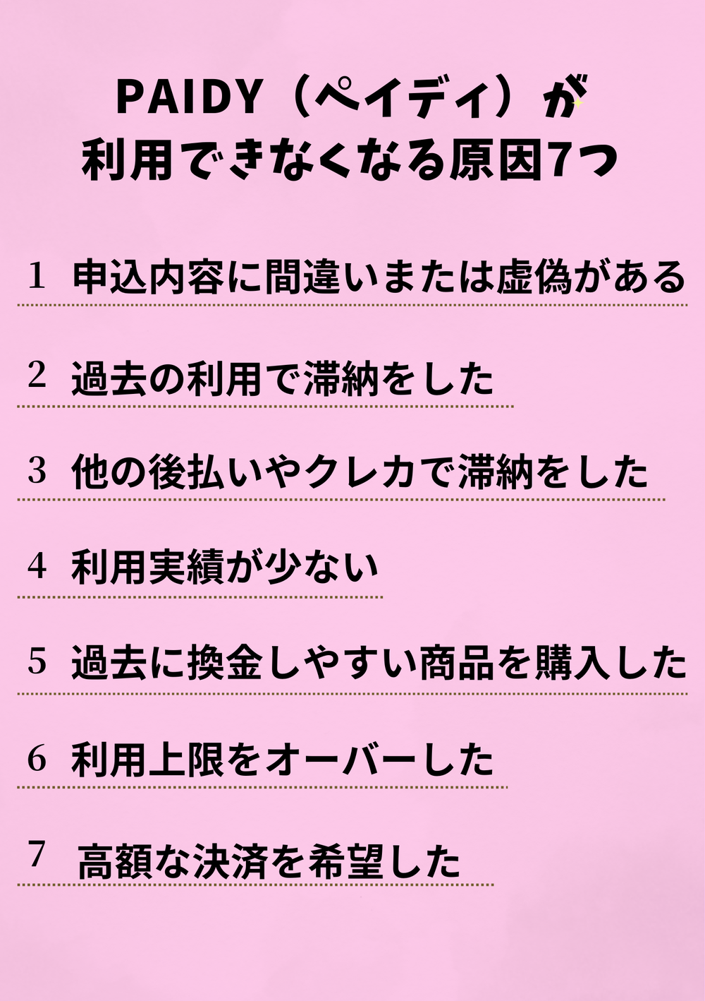 ペイディが利用できなくなる理由