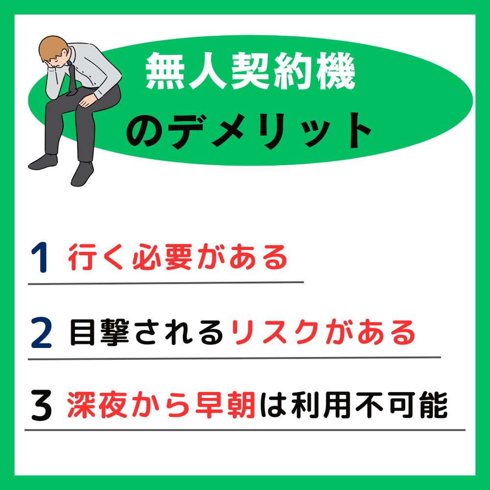 セントラルの無人契約機のデメリット